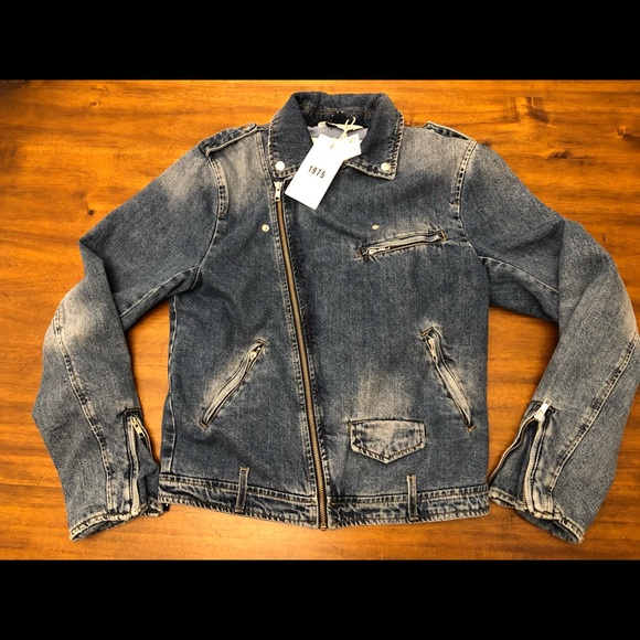 ❌SOLD❌Zara Man Original Denim 1975 Biker Jacket - Picture 5 of 8